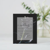 Gotische Zwarte Rozen Gotisch Huwelijksuitnodiging (Staand voorkant)