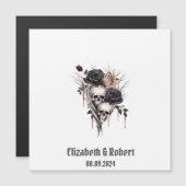 Gotische zwarte Rozen schedels bruiloft (Voorkant / Achterkant)
