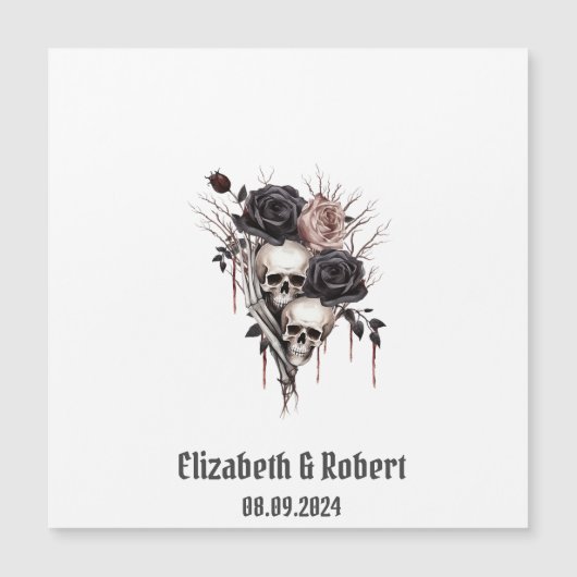 Gotische zwarte Rozen schedels bruiloft (Voorkant)