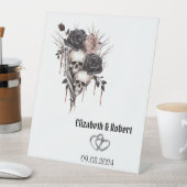 Gotische zwarte Rozen schedels bruiloft Reclamebord Met Voetstuk (Insitu)