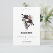 Gotische zwarte Rozen schedels repetitie diner Kaart (Staand voorkant)