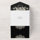 Gotische zwarte Rozen String Lights QR Code Bruilo All In One Uitnodiging (Buitenkant)