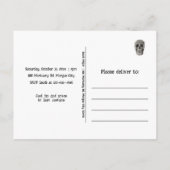 Gotische Zwarte Schedel Tarot Halloween Party Uitnodiging Briefkaart (Achterkant)