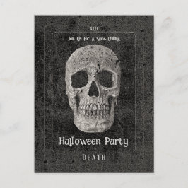 Gotische  Zwarte Schedel Tarot Halloween Party Uitnodiging Briefkaart
