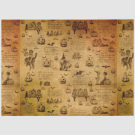 Gotische zwarte Sinaasappel kraai Decoupage Tissuepapier