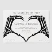 Gotische zwarte skelet handen tot de dood bruiloft vellum uitnodigingen (Voorkant)