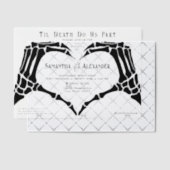 Gotische zwarte skelet handen tot de dood bruiloft vellum uitnodigingen (Offset (Uitnodiging))