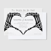 Gotische zwarte skelet handen tot de dood bruiloft vellum uitnodigingen (Offset)