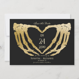 Gotische Zwarte Trouwskelet Handen Totterdood Save The Date