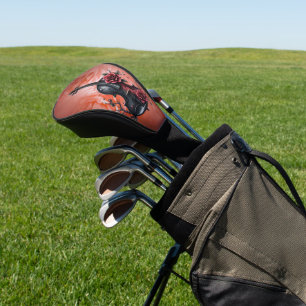 Gotische zwarte viool met rode rozen golfheadcover