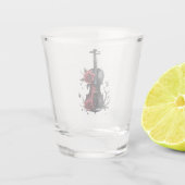 Gotische zwarte viool met rode rozen shot glas (Achterkant)