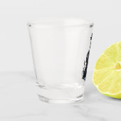 Gotische zwarte viool met rode rozen shot glas (Links)