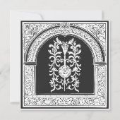 Gotische Zwarte Witte Middeleeuwse Tot de Dood Huw Save The Date (Achterkant)