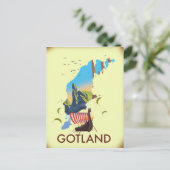 Gotland Baltic Zee Viking Travel-kaart Briefkaart (Staand voorkant)