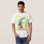 Gotland Baltic Zee Viking Travel-kaart T-shirt (Voorkant volledig)