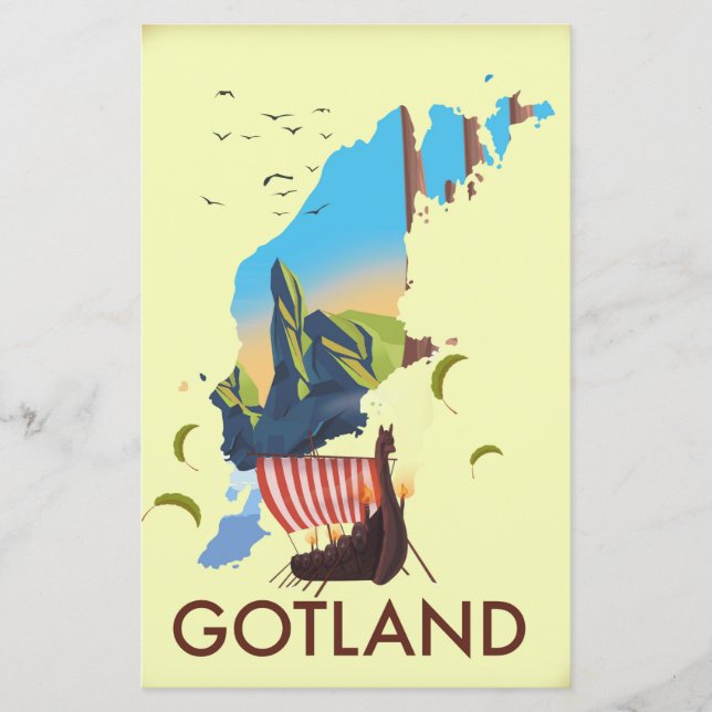 Gotland Baltische Zee Viking Reis kaart (Voorkant)