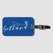 Gotland Flag Heart Script Design, Zweden Bagagelabel (Voorkant (horizontaal))