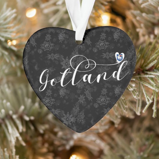 Gotland Flag Heart Script Design, Zweden Ornament (Boom)