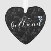Gotland Flag Heart Script Design, Zweden Ornament (voorkant)