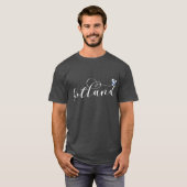 Gotland Flag Heart Script Design, Zweden T-shirt (Voorkant volledig)
