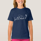 Gotland Flag Heart Script Design, Zweden T-Shirt (Voorkant)