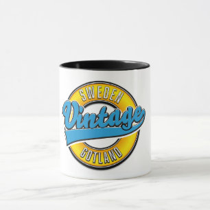 Gotland Zweden vintage stijl logo Mok