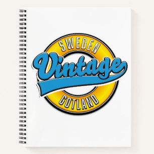 Gotland Zweden vintage stijl logo Notitieboek