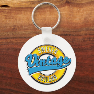 Gotland Zweden vintage stijl logo Sleutelhanger