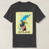 Gotland Zweedse eilandreisposter T-shirt (Design voorkant)