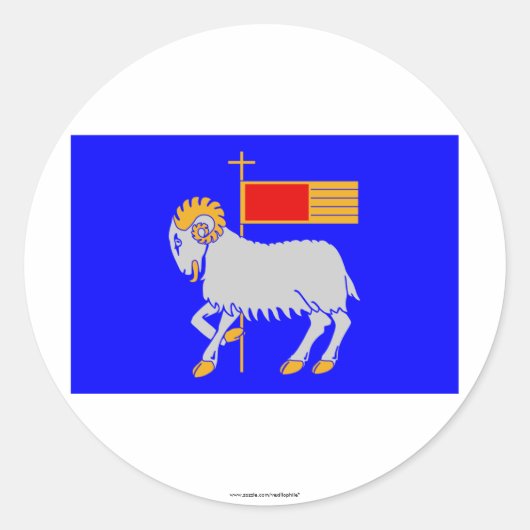 Gotlands län vlag ronde sticker (Voorkant)