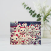 Gotokuji Temple's Maneki Neko Lucky Cats Briefkaart (Staand voorkant)