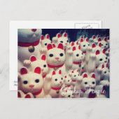 Gotokuji Temple's Maneki Neko Lucky Cats Briefkaart (Voorkant / Achterkant)
