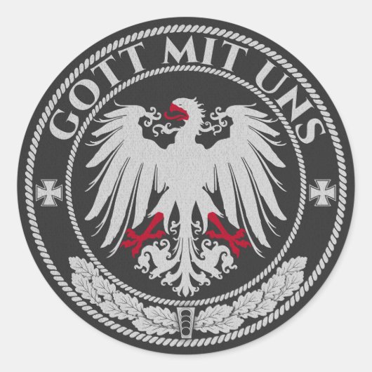 Gott Mit Uns - God met het Amerikaanse christendom Ronde Sticker (Voorkant)