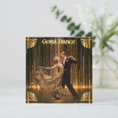 Gotta Dance -  Ballroom Art Deco Feestdagenkaart (Staand voorkant)