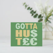 GOTTA HUSTLE / HU$T£ aangepast briefkaart (Staand voorkant)