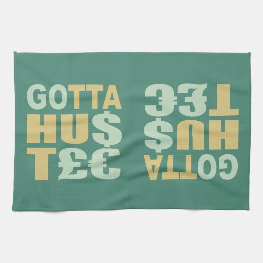 GOTTA HUSTLE/HU$T£ aangepaste keukenhanddoek (Horizontaal)