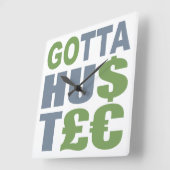 GOTTA HUSTLE/HU$T£ aangepaste muur klok (Hoek)
