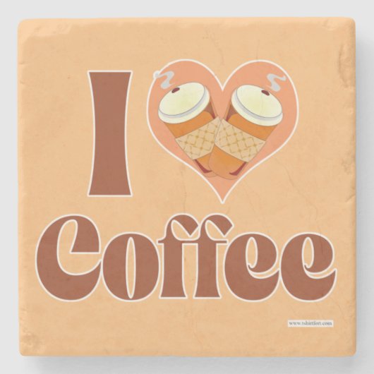 Gotta Love Coffee Cute Heart Java Jolt Stenen Onderzetter (Voorkant)