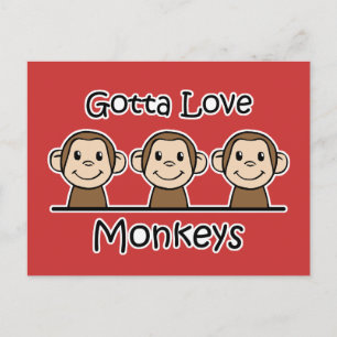 Gotta Love Monkeys Briefkaart