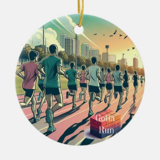 Gotta Run Hardloopclub Pop Art Keramisch Ornament (Voorkant)