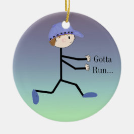 Gotta Run Male Running Figuur Keramisch Ornament