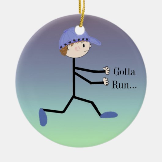 Gotta Run Male Running Figuur Keramisch Ornament (Voorkant)
