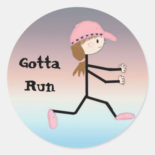 Gotta Run Ronde Sticker (Voorkant)