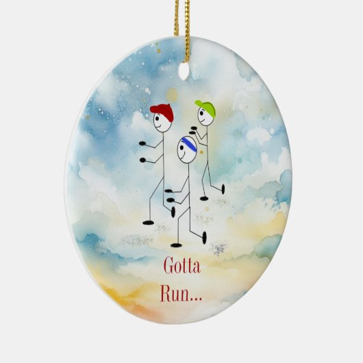 Gotta Run Running Figures Keramisch Ornament (Rechts)