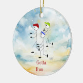 Gotta Run Running Figures Keramisch Ornament (Links)