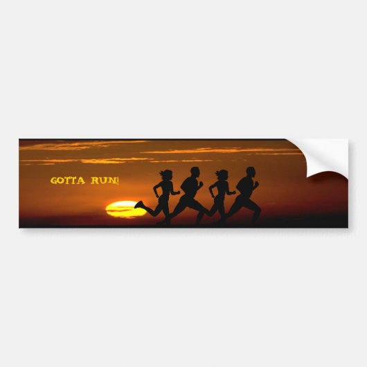 GOTTA RUN.  XC MOTTO-BUMPERSTICKER VAN HET KRUISLA BUMPERSTICKER (Voorkant)