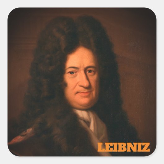 Gottfried Wilhelm Leibniz (c. 1695) Vierkante Sticker (Voorkant)