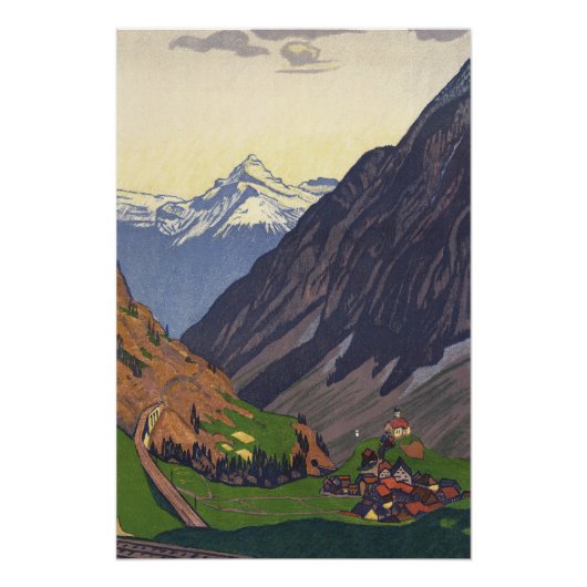 Gotthard Pass bergpas in de Alpen Perfect Poster (Voorkant)