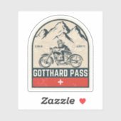 Gotthard Pass Zwitsers-Alpen motortour Sticker (Vel)