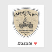 Gotthard Pass Zwitsers-Alpen motortour Sticker (Vel)